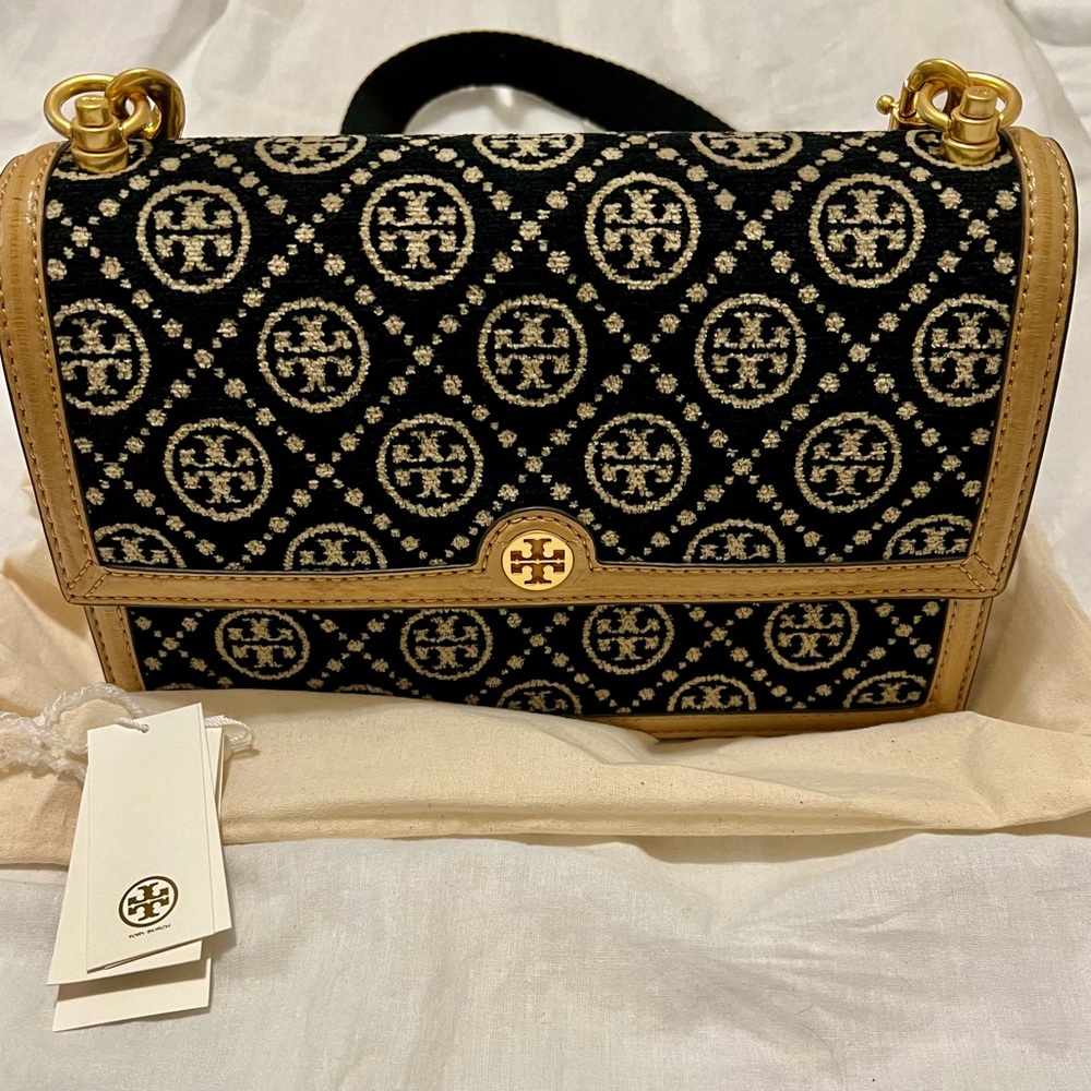 Tory Burch T Monogram Chenille Shoulder Bag